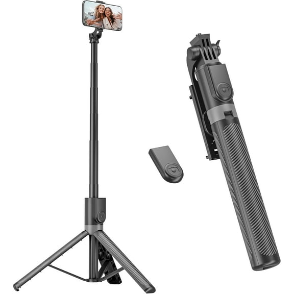 71 Phone Tripod & Selfie Stick, Portable All in One Extendable Cell Phone Tripod Stand, with Wireless Remote Control for iPhone/Samsung/Android/Camera