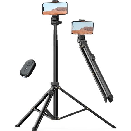 71'' Phone Tripod & Selfie Stick, Tripod for iPhone with Detachable Remote, Portable Phone Tripod Stand for Video Recording, Travel Tripod for Cell Phone, Compatible with Smartphones, DSLR