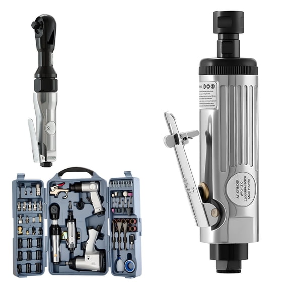 71-Piece Professional Air Tool Kit with Impact Wrench, Ratchet, Die Grinder, Hammer&Blow Gun for Automotive Repair and DIY Projects - Includes Storage Case