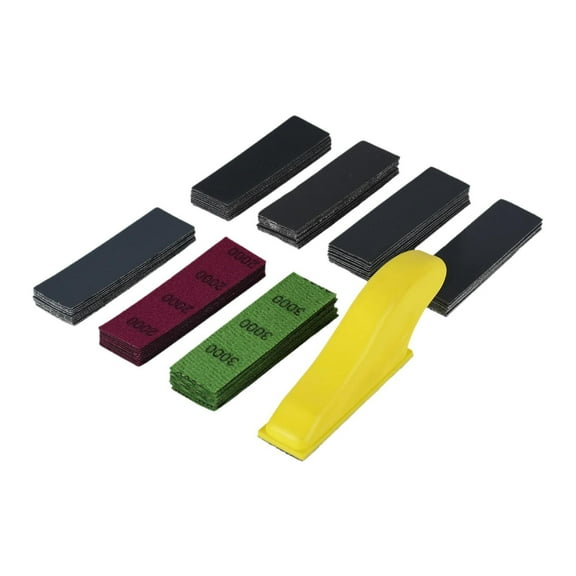 71 Pieces Sand Paper Kit Mini Sanding Block Multi Grit Assortment for Wood Furniture Finishing and DIY Crafts