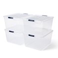 thumbnail image 1 of 71 Quart Latching Plastic Storage Containers with Lids for Art Supplies, Kitchen Spices, Office Supplies, and Holiday Decorations, Clear (4 Pack), 1 of 5