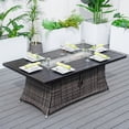 thumbnail image 1 of Direct Wicker Fashion 71" x 39.3" Rectangular Propane Fire Pit Table with Wind Guard and Metal Lid(Brown)), 1 of 7