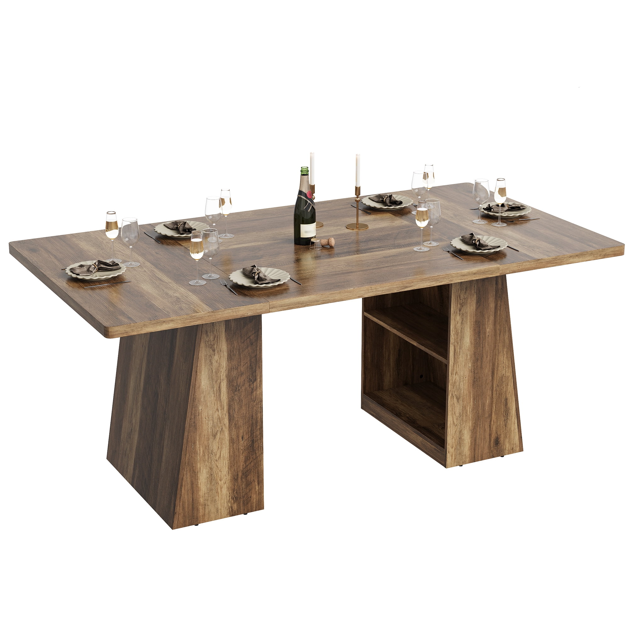 71" Rectangular Modern Dining Table for 4 - 8,Long Kitchen Dinner Table ...