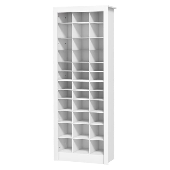 71" Shoe Cabinet Organizer for 36 Pairs, Narrow Entryway Shoe Rack, White