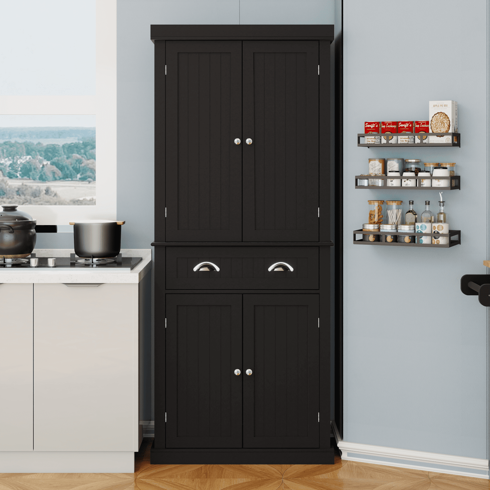 71" Sideboard Buffet Kitchen Pantry Storage with 4