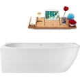 thumbnail image 1 of 71" Streamline G-64-265-BNK Soaking Glossy White Freestanding Tub and Tray With Internal Drain in Brushed Nickel, 1 of 8