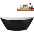 thumbnail image 1 of 71" Streamline NB6980BL Soaking Glossy Black Freestanding Tub and Tray With Internal Drain in Matte Black, 1 of 7
