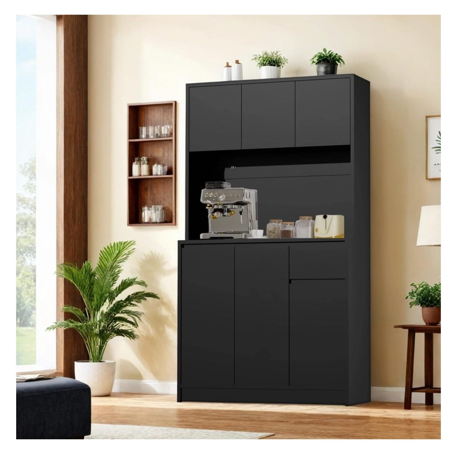 71" Tall Black Kitchen Pantry Kitchen Pantry Storage