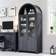 thumbnail image 1 of 71 " Tall Bookshelf with Storage, 4 Doors & Drawers, Wooden Arched Bookshelf for Living Room Office, 1 of 7