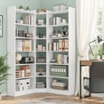 thumbnail image 1 of 71" Tall Corner Bookcase, Modern L-Shape Bookshelf with 18 Cube, Triple Wide Bookcase Display Display Shelf for Living Room, Home Office, White, 1 of 10