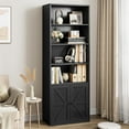thumbnail image 1 of 71'' Tall Farmhouse Bookcases Wooden 6 Tier Bookshelf with Drawer, Tall Narrow Bookcase with Shelves, Wood and Metal Bookshelves Storage Organizer, Industrial Display Standing Shelf Unit, 1 of 6