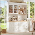 thumbnail image 1 of 71" Tall Farmhouse Pantry Cabinet,Freestanding Coffee Bar Hutch With Adjustable Shelves,Large Storage,For Home Office,Dining Room,Living Room,White,2 Pcs, 1 of 9