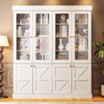 thumbnail image 1 of 71" Tall Farmhouse Pantry Cabinet,Large Storage Cabinet with 2 Glass Doors,Kitchen Cabinets with Adjustable Shelves for Pantry,Dining Room,Living Room,White,2 Pcs, 1 of 10
