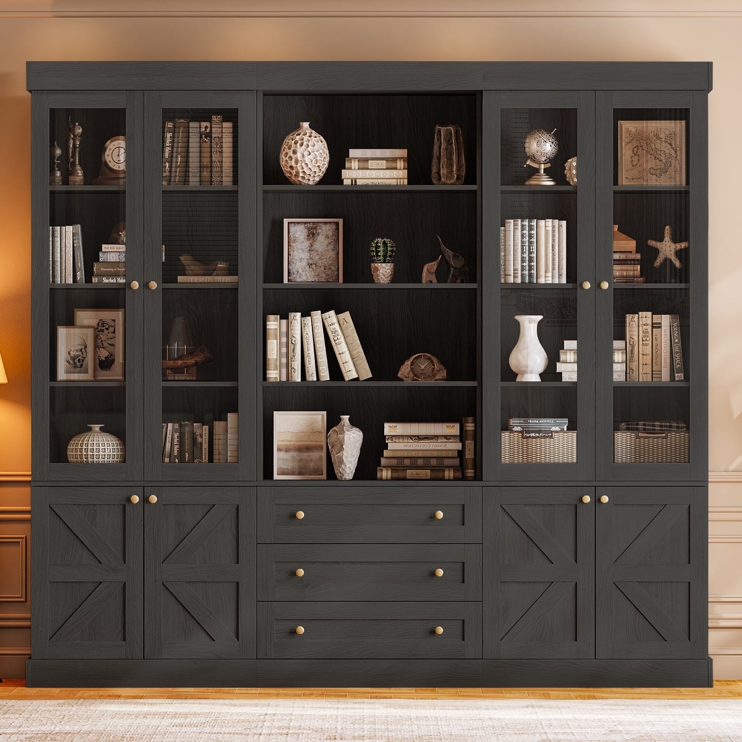 Hutch Cabinet With Glass Doorsnull