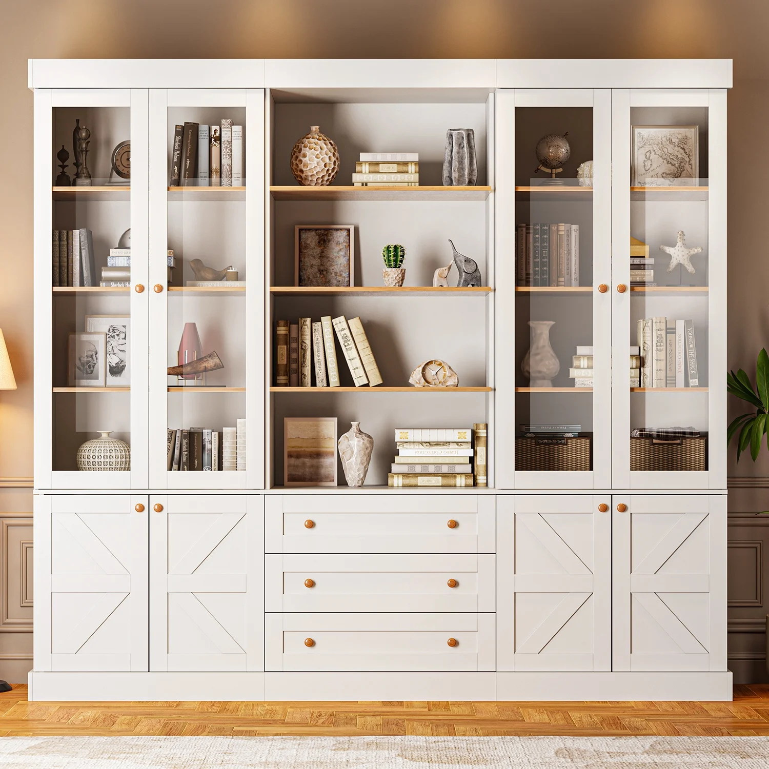 Hutch Cabinet With Glass Doorsnull