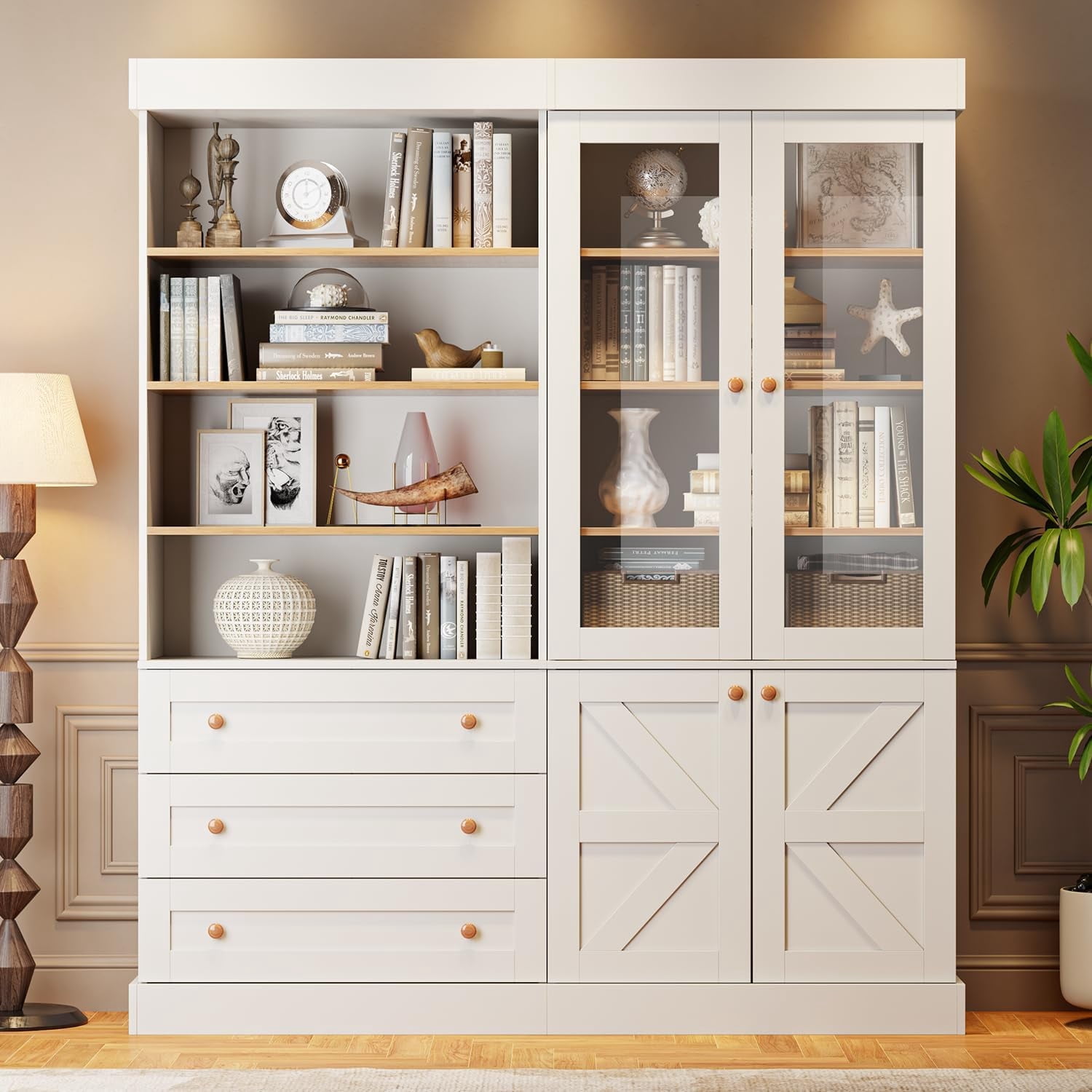 Hutch Cabinet With Glass Doorsnull