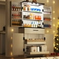 thumbnail image 1 of Fluted Kitchen Pantry Cabinet - 71" Tall Versatile Storage Cabinets with LED Sensor Light, 6 Door Shevles, 5 Layers Roomy Storage Shelves for Dining Room, Bathroom, Utility Room, 1 of 9