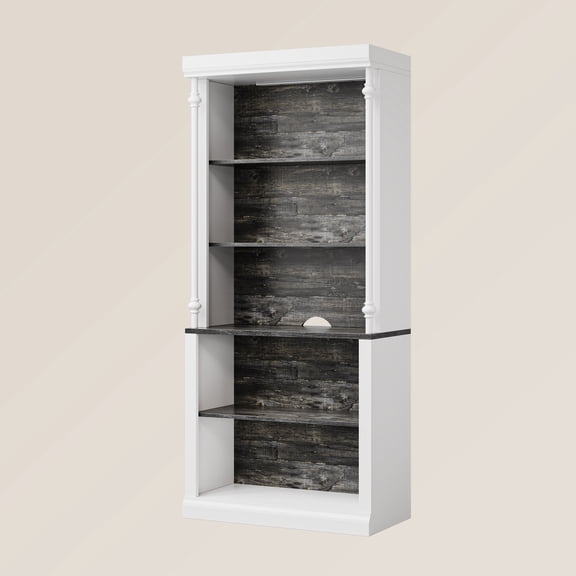 71” Tall Kitchen Pantry Cabinet with LED Lighting and Adjustable Shelves – Freestanding Storage Hutch for Dining or Living Room