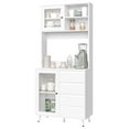 71'' Tall Kitchen Pantry Storage with Large Countertop, Kitchen