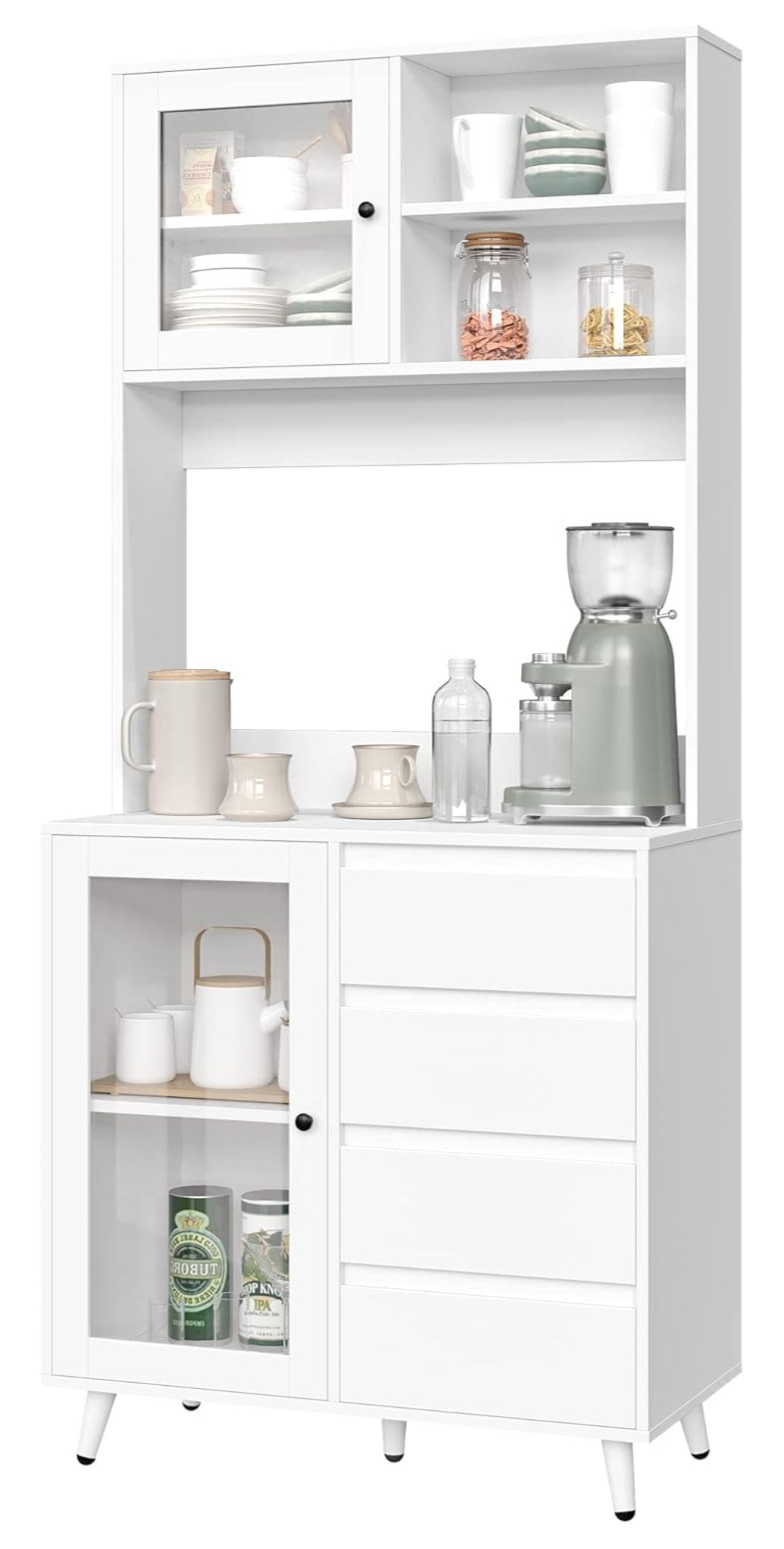71'' Tall Kitchen Pantry Storage with Large Countertop, Kitchen