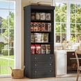 thumbnail image 1 of 71"Tall Kitchen Pantry Storage Cabinet, Large Wood Bookcase Adjustable Shelves with 3 Drawers,Black, 1 of 7