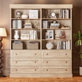 thumbnail image 1 of 71"Tall Kitchen Pantry Storage Cabinet, Large Wood Bookcase Adjustable Shelves with 3 Drawers,Brown,2Pcs, 1 of 7
