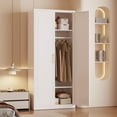 thumbnail image 1 of 71" Tall Metal Storage Cabinet, Armoire Wardrobe Closet with Hanging Rod, Metal Clothing Storage Cabinets, White Bedroom Armoires with Adjustable Shelves, Steel Closet Cabinet for Bathroom, Office, 1 of 8