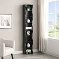 thumbnail image 1 of 71" Tall Narrow Bookcase with Storage Cabine,8 Tier Cube Bookshelf Display Shelf Stand for Home Office, Living Room,Black, 1 of 7