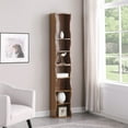 thumbnail image 1 of 71" Tall Narrow Bookcase with Storage Cabine,8 Tier Cube Bookshelf Display Shelf Stand for Home Office, Living Room,Walnut, 1 of 7