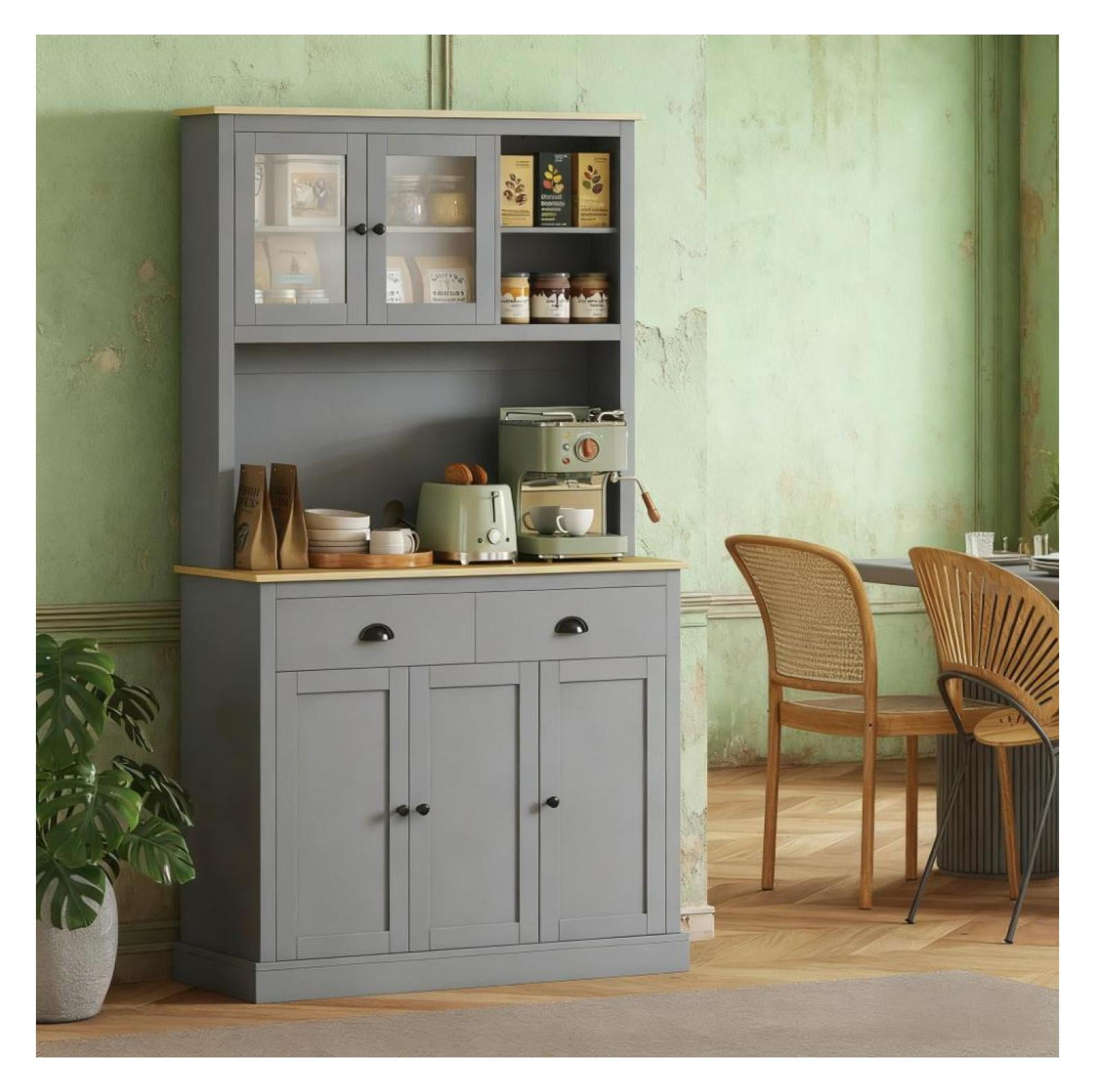 71" Tall Pantry Cabinet Freestanding Kitchen Cabinet - Walmart.com