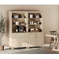 thumbnail image 1 of 71" Tall Pantry Cabinet Set of 2, Kitchen Storage Pantries with Cabinets and Drawers, Modern Modular Storage Cabinets with Open Display Shelves and Doors for Dining Room, Light Oak, 1 of 8