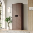 thumbnail image 1 of 71" Tall Pantry Cabinet with 4 Doors, Freestanding Larder & Kitchen Hutch Cabinet with Adjustable Shelves for Dining Room, Walnut, 1 of 8