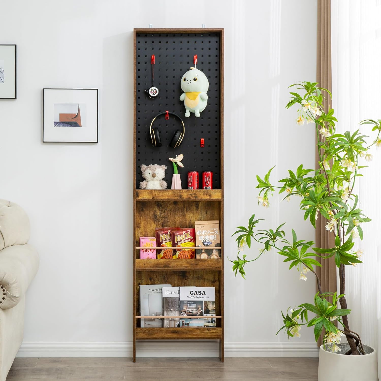 71” Tall Storage 4Tier Large Storage w/Plastic Hooks