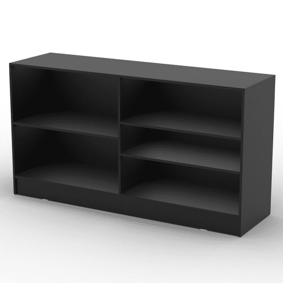 71" W * 20" D * 38" H - Black Wooden Cash Wrap Counter, Commercial Cash Wrap Counter with Adjustable Shelves