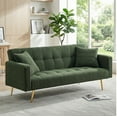 thumbnail image 1 of 71" W Teddy Convertible Futon Sofa Bed,Modern Upholstered Loveseat Sofa Couch for Living Room,Small Space,Green, 1 of 8