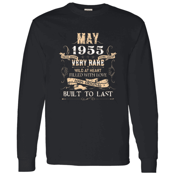 71 Years Old 71St Birthday Legend Vintage May 1955 Bday Long Sleeve Shirt