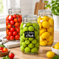 Food Service Storage 71 fl oz x 3 - Round Food Storage Jars with Airtight Lids for Pantry ...