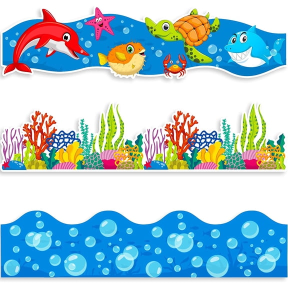 71 ft Ocean Bulletin Board Borders Under The Sea Classroom Decorations Sea Animals Border Trim for Back to School Vbs 2026 Summer Preschool Kindergarden Classroom Wall Decor