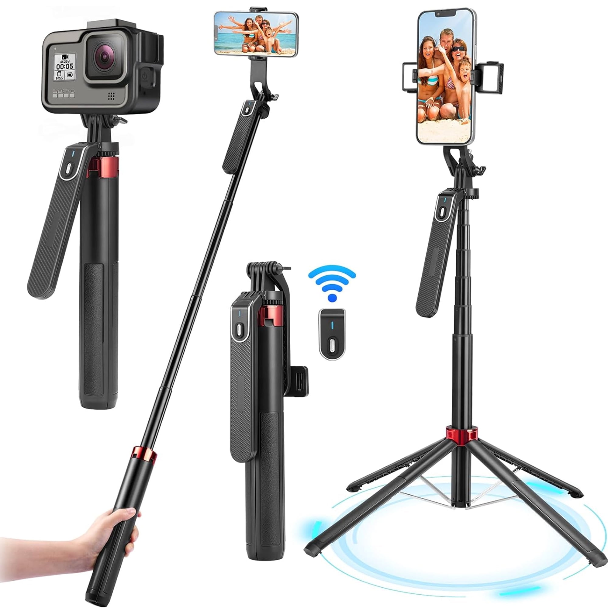 71" iPhone Tripod, Selfie Stick Tripod & Phone Tripod Stand with Remote