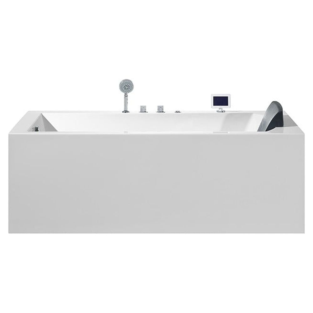70-Inch White Acrylic Alcove Whirlpool Bathtub with Jets