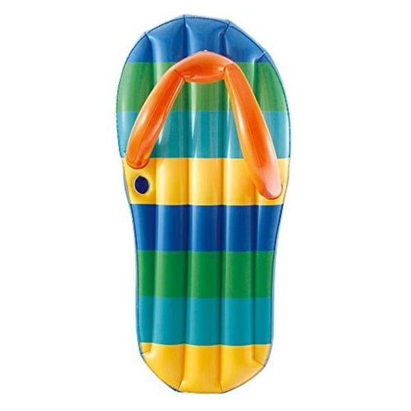 71 in. Beach Striped Flip Flop Inflatable Pool Float