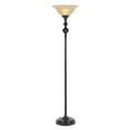 thumbnail image 1 of 71 in. Bronze Torchiere Floor Lamp with Beige Frosted Glass Dome Shade, 1 of 1