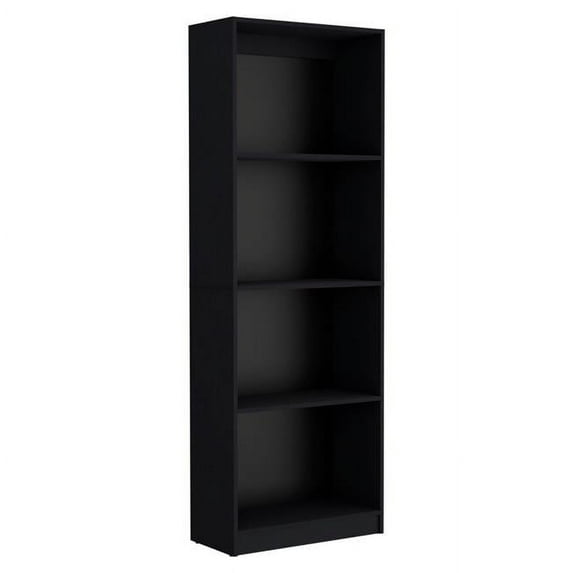 71 in. Five Tier Bookcase, Black