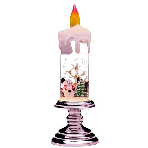 71-in. Musical Snowy Christmas Street Lamp in Red with Snowman Family Scene, Cascading Snow, and Music, Lighted Christmas Decoration for Living Room and Foyer