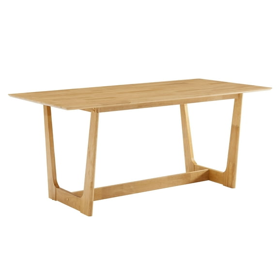 71 inch Dining Table, Rectangle, Natural Brown, Wood, Kitchen Cafe Bistro Hospitality Restaurant, Modern Contemporary, HB37216