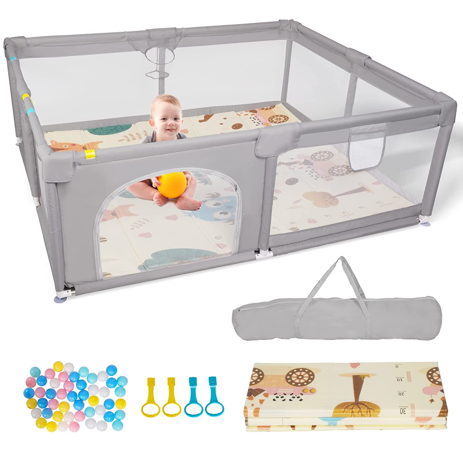 71inch Foldable Large Baby Playpen for Babies and Toddlers,Sturdy