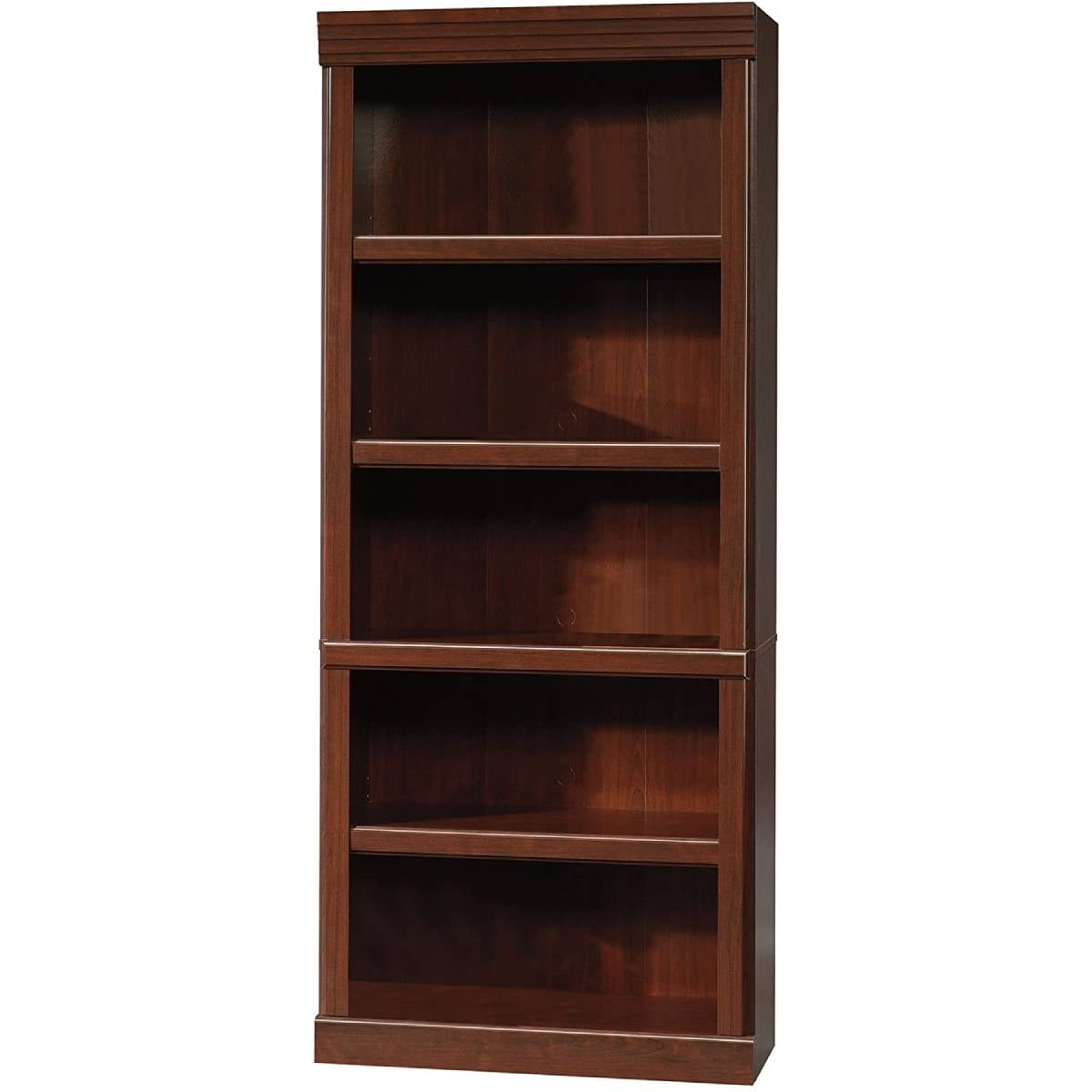 71-inch Cherry Finish 5-Shelf Wooden Bookcase