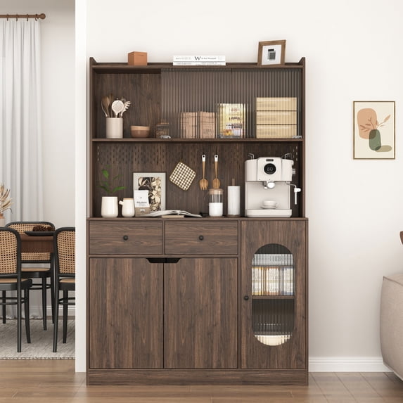 71-inch Tall Kitchen Rack with Microwave Stand | Made of Premium Particle Board | Easy to Clean and Assemble