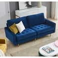 thumbnail image 1 of 71 inches Wide Upholstered Sofa with 2 Throw Pillows for Living Room Modern Design Couch, Straight Arms, Velvet Fabric Upholstery(Blue), 1 of 8
