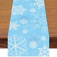 thumbnail image 1 of 71 x 13.8 Inch Christmas Table Runner, Light Blue with White Snowflake Pattern for Winter Holiday Dining Table, Kitchen, Coffee Table, and Xmas Party Decorations, 1 of 7